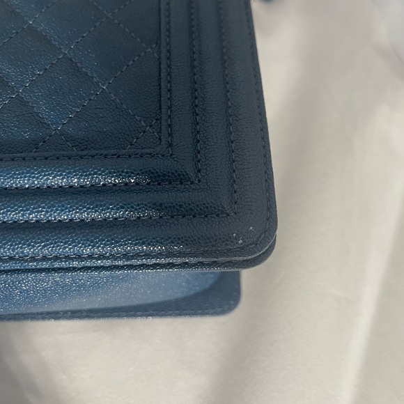 CHANEL 19B Medium Blue Caviar Boy Bag - Picture 12 of 12